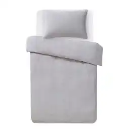 Morrisons Nutmeg Home Grey Teddy Fleece Duvet Set Single offer