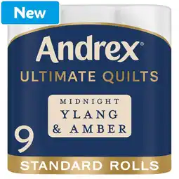 Morrisons Andrex Ultimate Quilts Midnight Ylang & Amber Toilet Rolls 9 Pack offer