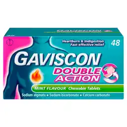 Morrisons Gaviscon Double Action Heartburn & Indigestion Mint Flavour Tablets offer