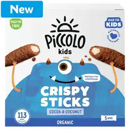 Morrisons Piccolo Kids Organic Cocoa & Coconut Crispy Sticks 5 x 25g offer