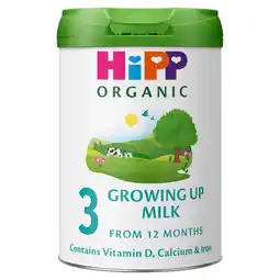 Morrisons Hipp Organic 3 Growing Up Baby Milk Powder Formula From 12 Months 800g offer