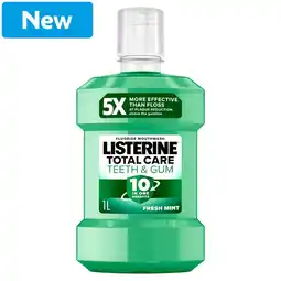 Morrisons Listerine Total Care Teeth and Gum Fresh Mint Mouthwash 1L offer