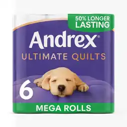 Tesco Andrex Ultimate Quilts Toilet Tissue 6 Mega Rolls offer