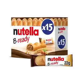 Iceland Nutella B-ready Hazelnut Chocolate Spread Filled Cereal Snack Bar Multipack 15 x 22g offer