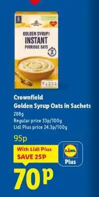 Lidl Crownfield Golden Syrup Oats in Sachets offer