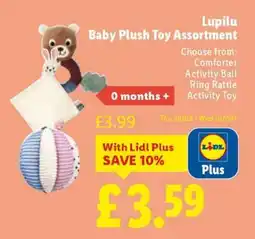 Lidl Lupilu Baby Plush Toy Assortment offer