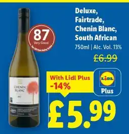 Lidl Deluxe, Fairtrade, Chenin Blanc, South African offer