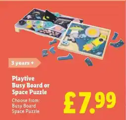 Lidl Playtive Busy Board or Space Puzzle offer