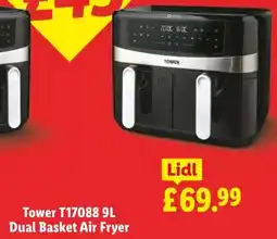 Lidl Tower T17088 9L Dual Basket Air Fryer offer