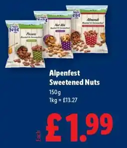 Lidl Alpenfest Sweetened Nuts offer