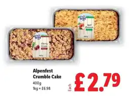 Lidl Alpenfest Crumble Cake offer