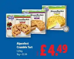 Lidl Alpenfest Crumble Tart offer