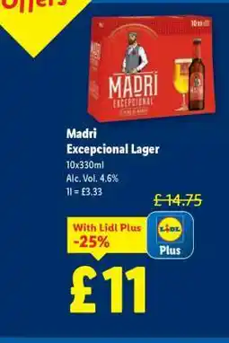 Lidl Madri Excepcional Lager offer