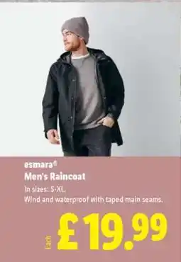 Lidl esmara Men's Raincoat offer