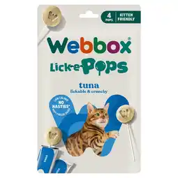 Tesco Webbox 4 Cat Lick e Pops Tuna 5.6g offer