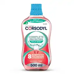 Tesco Corsodyl Daily Complete Protection Mouthwash - Mild Mint 500ml offer