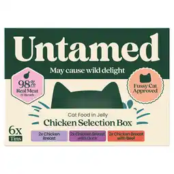 Tesco Untamed Chicken Selection Box in Jelly Cat Food 6 x 75G offer