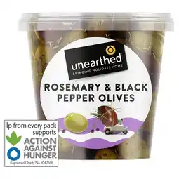 Tesco Unearthed Rosemary & Black Pepper Olives 342g offer
