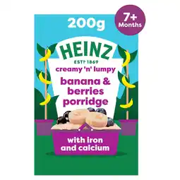 Tesco Heinz Banana & Berries Porridge Baby Food 7m+ 200g offer