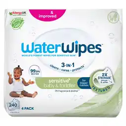 Tesco WaterWipes Textured Biodegradable Baby Wipes 60 pack x 4 offer