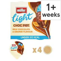Tesco Muller Light Choc Pot Chocolate OrangeDesserts 4x80g offer