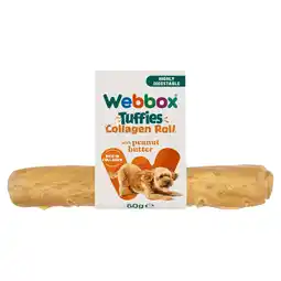 Tesco Webbox Dog Tuffies Collagen Roll Peanut Butter 60g offer