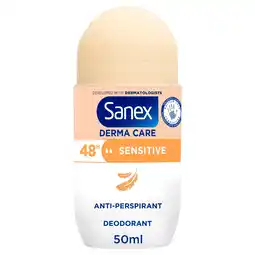 Tesco Sanex Derma Care Sensitive 48h Antiperspirant Roll-On Deodorant 50ml offer