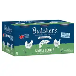 Tesco Butcher's Simply Gentle Dog Food Tins 6X390g offer