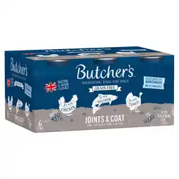 Tesco Butcher's Grain Free Joints & Coat 6X390g offer