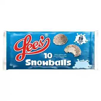 Tesco Lee's Snowballs 10 Pack 130g offer