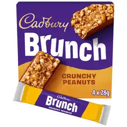 Tesco Cadbury Brunch Peanut Wholegrain Cereal Bars 4 x 28g offer