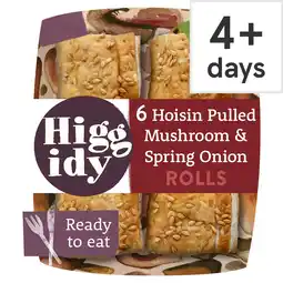 Tesco Higgidy Hoisin Pulled Mushroom & Spring Onion Rolls 160g offer
