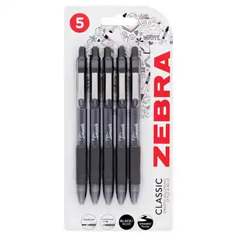 Tesco Zebra Z-Grip Smooth Ballpoint Pen 5 Pack Black offer