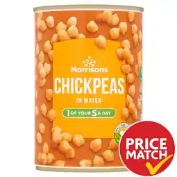 Morrisons Morrisons Chickpeas In Water (400g) offer