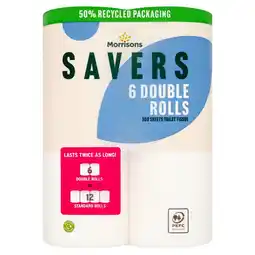 Morrisons Morrisons Savers Double Toilet Rolls 6 Rolls offer