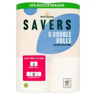 Morrisons Morrisons Savers Double Toilet Rolls 6 Rolls offer