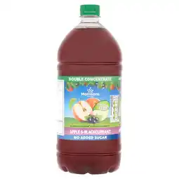 Morrisons Morrisons No Added Sugar Apple & Blackcurrant Double Concentrate Squash offer