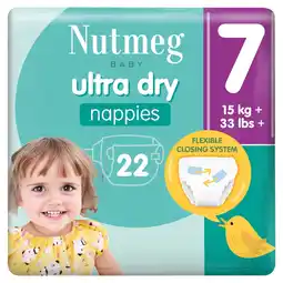 Morrisons Nutmeg Ultra Dry Size 7 Nappies offer
