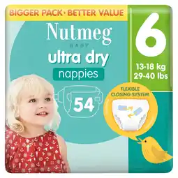 Morrisons Nutmeg Ultra Dry Nappies Size 6 offer