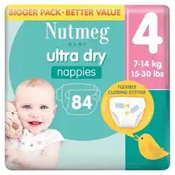 Morrisons Nutmeg Ultra Dry Nappies Size 4 offer