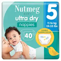 Morrisons Nutmeg Ultra Dry Nappies Size 5 offer