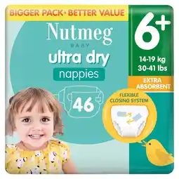 Morrisons Nutmeg Ultra Dry Nappies Size 6+ offer