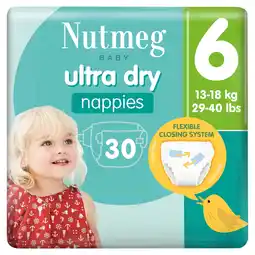 Morrisons Nutmeg Ultra Dry Nappies Size 6 offer