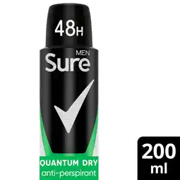 Morrisons Sure Men Antiperspirant Deodorant Quantum Dry Aerosol 200ml offer