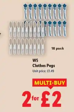 Lidl W5 Clothes Pegs offer