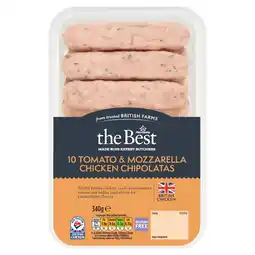 Morrisons Morrisons The Best 10 Tomato & Mozzarella Chicken Chipolata Sausages 340g offer