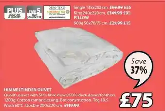 JYSK Himmeltinden Duvet, Pillow offer