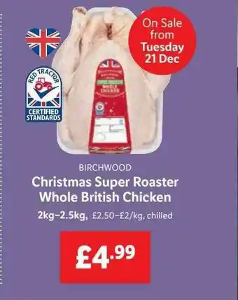 Lidl Birchwood Christmas Super Roaster Whole British Chicken offer