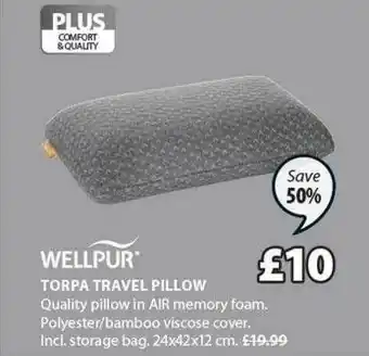 JYSK Torpa Travel Pillow Wellpur offer