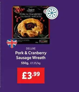 Lidl Deluxe Pork & Cranberry Sausage Wreath offer
